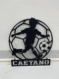 Custom Soccer Metal Sign With Led Lights, Soccer Player Metal Wall Art, Gift For Soccer Player, Kid Room Decor, Soccer Player Name Sign