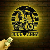 Custom Dirt Bike Metal Sign with LED Lights - Personalized Motocross Wall Art, Man Cave Decor, Biker Gift, Garage Sign, Off-Road Lover Gift