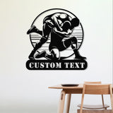 Custom Wrestling Metal Sign with LED Lights - Personalized Wrestler Name Wall Art, Martial Arts Room Decor, Sports Fan Gift, Boys Room Sign