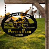 Custom Farmhouse Metal Sign, Personalized Farm Name Sign for Ranch, Barn or Gate, Farm Animal Metal Decor, Farmer Gift,Outdoor Farmhouse Art
