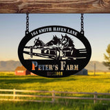 Custom Farmhouse Metal Sign, Personalized Farm Name Sign for Ranch, Barn or Gate, Farm Animal Metal Decor, Farmer Gift,Outdoor Farmhouse Art