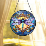 Dragonfly Stained Glass, Dragonfly Suncatcher, Dragonfly Window Hanging, Glass Art, In Door Decor, Kitchen Decoration, Gift for Mom