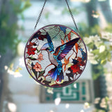 Hummingbirds and Wild Flowers Suncatcher, Hummingbird Lovers, Window Hanging, Hummingbird Suncatcher, Hummingbird Gifts, Gift for Mom