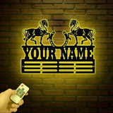 Personalized Horse Ribbon Medal Holder, Custom Horse Name Medal Hanger, Equestrian Ribbon & Medal Display Rack, Horse Show Award Holder