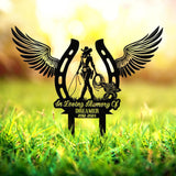 Custom Cowgirl Memorial Stake, Cowgirl Memorial Plaque with Stake, Cowgirl Grave Marker, Metal Grave Stake, In Loving Memory, Cemetery Stake