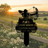 Personalized Deer Hunting Memorial Sign, Bow Hunting Metal Sign, Deer Bow Hunting Remembrance Gift, Cabin Decor,Outdoor Memorial Hunter Gift