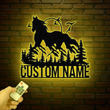 Custom Horse Name Plate, Personalized Stable Name Sign, Horse Stall Metal Sign, Ranch Name Plate, Horse Barn Decor, Farmhouse Horse Sign