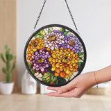 Custom Chrysanthemum Glass Ornament, November Birthday Flower Gift, Stained Glass Window Decor, Fall Garden Floral Art, Gift for Women