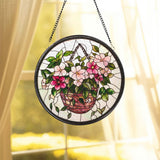 Stained Glass Morning Glory Window Hanging, Pink Flower Suncatcher, Garden Window Decor, Perfect Mother’s Day or Birthday Gift