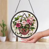 Stained Glass Morning Glory Window Hanging, Pink Flower Suncatcher, Garden Window Decor, Perfect Mother’s Day or Birthday Gift