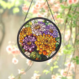 Custom Chrysanthemum Glass Ornament, November Birthday Flower Gift, Stained Glass Window Decor, Fall Garden Floral Art, Gift for Women