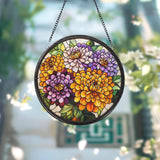 Custom Chrysanthemum Glass Ornament, November Birthday Flower Gift, Stained Glass Window Decor, Fall Garden Floral Art, Gift for Women