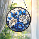Sewing Machine and Cat Stained Glass Suncatcher, Quilter and Tailor Gift, Window Hanging for Sewing Room, Handmade Decor for Sewers