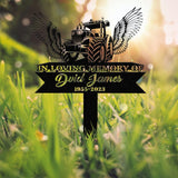 Custom Farmer Memorial Stake Metal Wall Art, Personalized Tractor Memorial Name Sign, Farmer Loss Sympathy Sign, Tractor Grave Marker