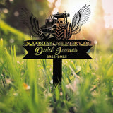 Custom Farmer Memorial Stake Metal Wall Art, Personalized Tractor Memorial Name Sign, Farmer Loss Sympathy Sign, Tractor Grave Marker