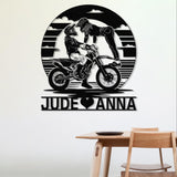 Custom Dirt Bike Metal Sign with LED Lights - Personalized Motocross Wall Art, Man Cave Decor, Biker Gift, Garage Sign, Off-Road Lover Gift