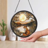 Woodland Fox Glass Suncatcher, Nursery Window Hanging, Handmade Animal Decor, Fox Lover Gift, Perfect for Mother's Day or Birthdays