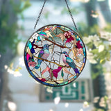 Hummingbirds and Wild Flowers Suncatcher, Hummingbird Lovers, Window Hanging, Hummingbird Suncatcher, Hummingbird Gifts, Gift for Mom