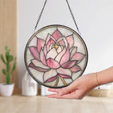 Zen Lotus Flower Glass Decor, Mindful Living Window Ornament, Yoga Room Gift, Handmade Mother's Day Gift, Spiritual Home Accent