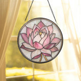 Zen Lotus Flower Glass Decor, Mindful Living Window Ornament, Yoga Room Gift, Handmade Mother's Day Gift, Spiritual Home Accent