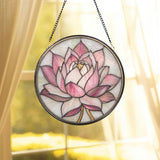 Zen Lotus Flower Glass Decor, Mindful Living Window Ornament, Yoga Room Gift, Handmade Mother's Day Gift, Spiritual Home Accent