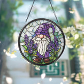 Lavender Glass Suncatcher, Floral Window Hanging Decor, Handmade Garden Ornament, Gift for Nature Lovers, Mother's Day or Birthday Gift