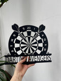 Custom LED Dartboard Metal Sign - Personalized Dart Player Name Wall Art - Game Room Decor - Sports Wall Hanging for Home