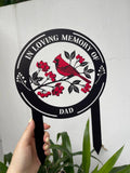 Personalized Memorial Stake Metal, Cardinal Garden Stakes, Cardinals Appear, Grave Marker, Remembrance Stake, Garden Decor, Outdoor Sign