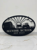 Personalized Metal Farm Sign | Custom Farmhouse Decor | Farm Name Sign | Outdoor Rustic Metal Ranch Sign | Barn Gate Plaque | Custom Farm