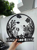 Personnalized Reef Metal Wall Art with Led Lights, Fish Coral Reef Metal Wall Decor, Reef Metal Sign, Aquarium Sign, Fish Lover Gift