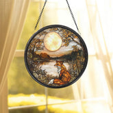 Woodland Fox Glass Suncatcher, Nursery Window Hanging, Handmade Animal Decor, Fox Lover Gift, Perfect for Mother's Day or Birthdays