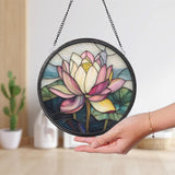 Lotus Flower Glass Window Ornament, Handmade Zen Garden Decor, Yoga Lover Gift, Mindfulness Room Accent, Perfect Mother's Day Gift
