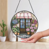 Personalized Flower Store Window Suncatcher, Floral Glass Decor, Garden-Themed Indoor Accent, Gift for Plant or Flower Lovers