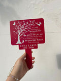 Personalized Tree of Life Memorial Stake: Powder-Coated Steel Grave Marker