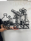 Custom Scientist Name Metal Sign,Science Class Sign,Personalized Classroom Sign,Classroom Decor,Chemist Sign,Laboratory Sign,Teacher Gift