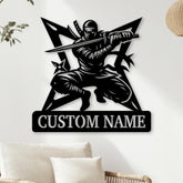 Ninja Star Metal Wall Art, Samurai Sword Wall Decor, Shuriken Warrior Sign, Cool Ninja Decor for Gamer Room, Teen Boy or Martial Arts Gift