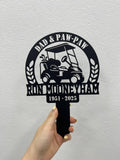 Personalized Golf Cart Memorial Stake Metal, Golfer Memorial Gift, Golfer Dad Sympathy, Grave Marker, Metal Sign, Gardening Gift