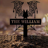 Metal Sign Bat Halloween Name Sign, Personalized Name LED Lights, Halloween Sign, Outdoor Door Monogram, Halloween Metal sign