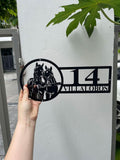 Custom Horse Farmhouse Metal House Number Sign, Custom Address Sign, Personalized Address Plaque, Street Name Sign, Front Door Sign