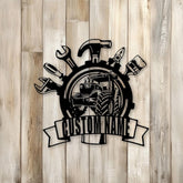 Custom Tractor Mechanic Metal Sign, Personalized Farm Tool Shop Sign with Garage Decor, Unique Gift for Farmers and DIY Enthusiasts