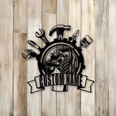 Custom Tractor Mechanic Metal Sign, Personalized Farm Tool Shop Sign with Garage Decor, Unique Gift for Farmers and DIY Enthusiasts
