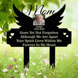 Personalized Mom Memorial Garden Stake with Photo and Angel Wings, Custom Grave Marker, In Loving Memory Outdoor Remembrance Sign