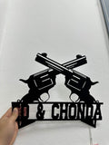Personalized Crossed Revolvers Metal Sign with Led Light, Custom Armory Name Sign, Veteran Gift, Metal Gun Wall Art, Gun Sign