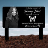 Personalized Photo Memorial Plaque, Custom Photo Grave Marker, Grave Marker with Photo and Butterfly, Butterfly Metal Memorial Stake,