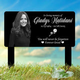Personalized Photo Memorial Plaque, Custom Photo Grave Marker, Grave Marker with Photo and Rose, Rose Metal Memorial Stake,