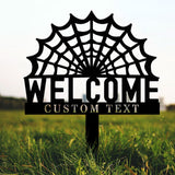 Halloween Welcome Sign Metal Sign Name Sign, Personalized Name LED Lights, Halloween Sign, Outdoor Door Monogram, Halloween Metal sign