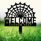 Halloween Welcome Sign Metal Sign Name Sign, Personalized Name LED Lights, Halloween Sign, Outdoor Door Monogram, Halloween Metal sign