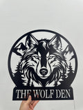 Personalized Wolf Metal Wall Art LED Light, Custom Wolf Metal Sign Room Decor, Wolf Led Sign, Wolf Wall Decor, Animal Office Decor