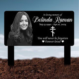 Custom Photo Grave Marker, Temporary Grave Marker With Photo, Outdoor Memorial Plaque, Sympathy Plaque, Remembrance, Greek Orthodox cross