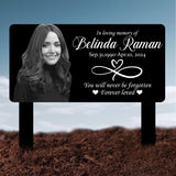 Custom Photo Grave Marker, Temporary Grave Marker With Photo, With The Heart Infinity Symbol, Sympathy Plaque, Remembrance Plaque,